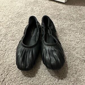 Black Pleated Ballet Flats
